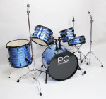 Фото PC Drums WIN2205BL ударная установка, 5 барабанов, стойки, голубая
